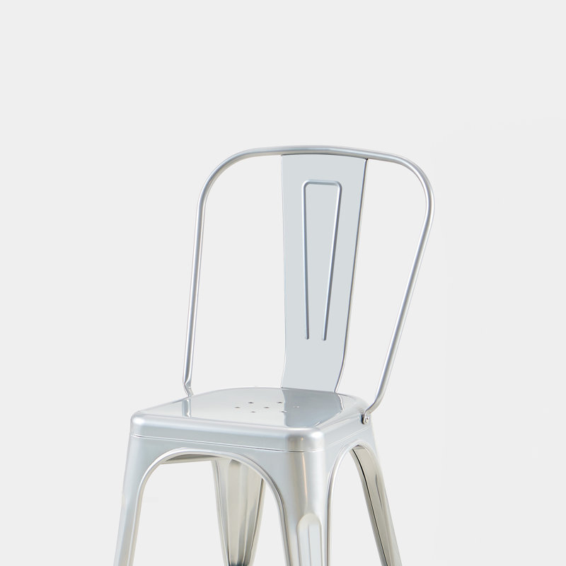 Kalya 18'' H Metal Stacking Side Chair, 2, Silver