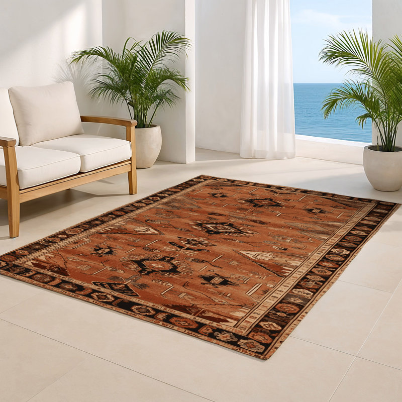 Tapis turc intérieur et extérieur brun, Rectangulaire 2 pi x 3 pi