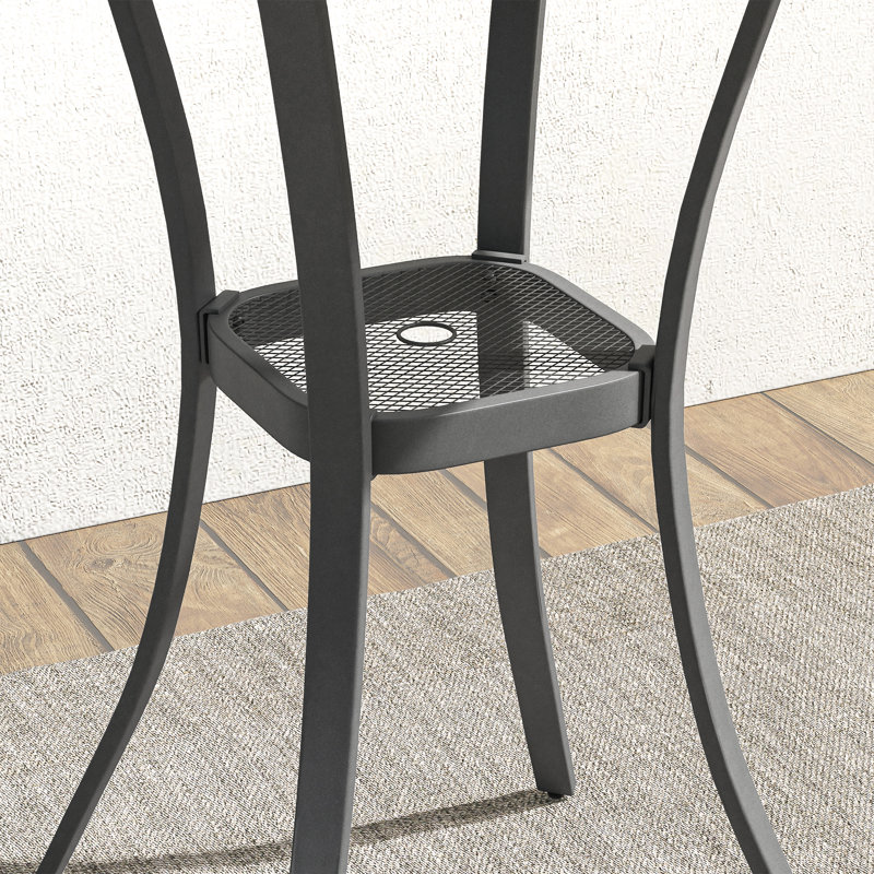 3 Pieces Patio Wicker Bar Set, Gray