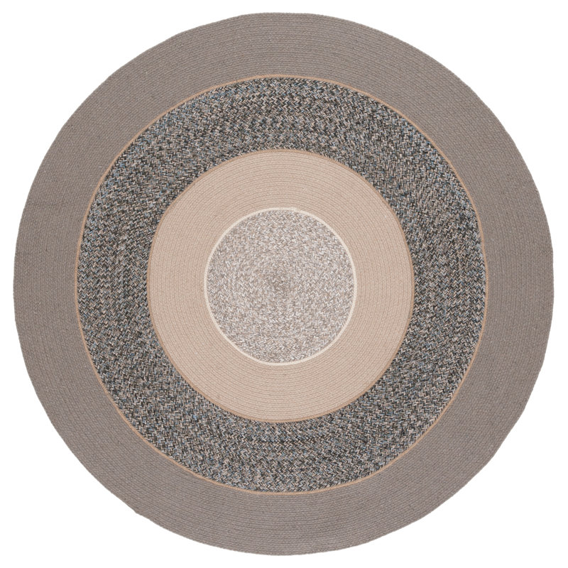 Tapis gris foncé / noir Aprel 751, Rond 6 pi
