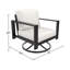 Fauteuil à bascule pivotant Oltjana avec dossier à lattes inclinées, structure en aluminium et coussins Sunbrella-124072312