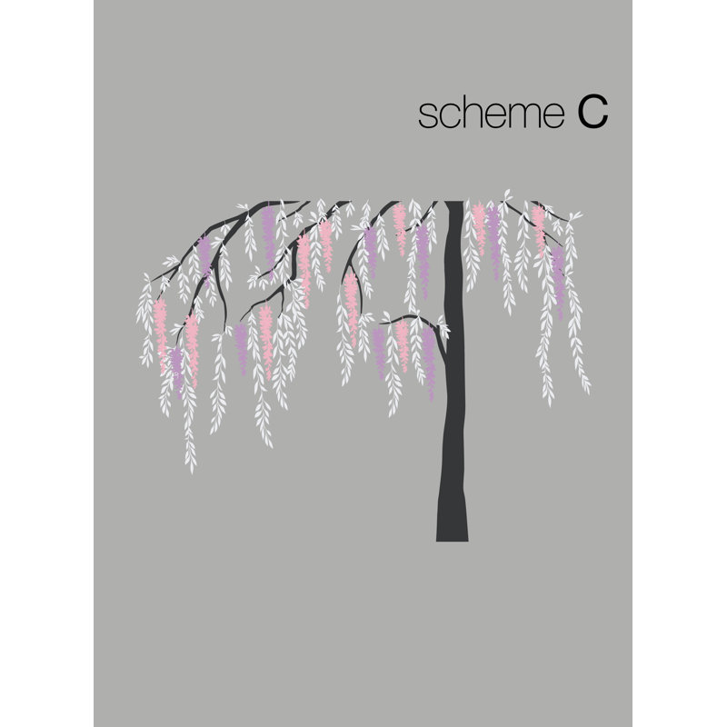 Décalcomanie murale arbre weeping wisteria, Gris