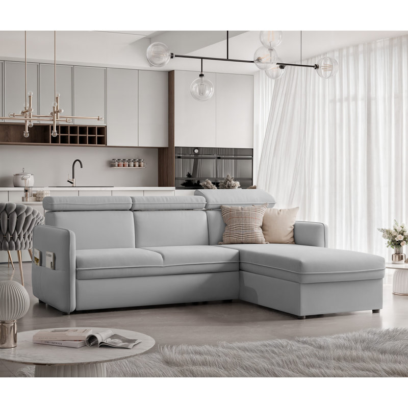 3 Seater Sofa Bed, Light Grey