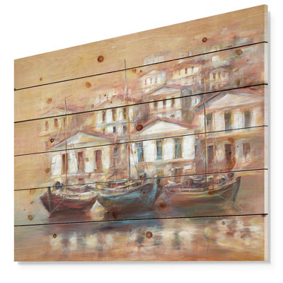 « three old fishing bateau », peinture