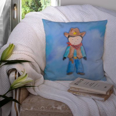 Coussin décoratif intérieur/extérieur aquarelle cowboy