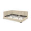 Structure de lit double rembourrée capitonnée, structure de canapé-lit avec dossier et accoudoirs confortables, lit double pour chambre à coucher, salon, velours beige