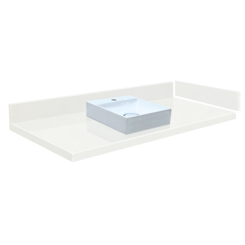 Plateau de meuble-lavabo 24,75 po Rachel, Érable naturel / Blanc, Simple