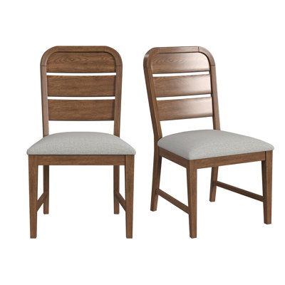 Fulcher Dining Side Chair with Light Grey Fabric in Brown (2 Per Carton)