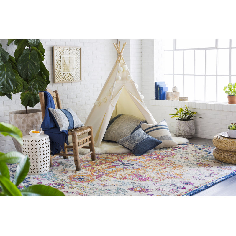 Lola Square Cotton Pillow Cover, 22" x 22"