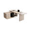 Bureau rectangulaire en pierre blanche et bois manufacturé avec tiroirs-523675101-523675089