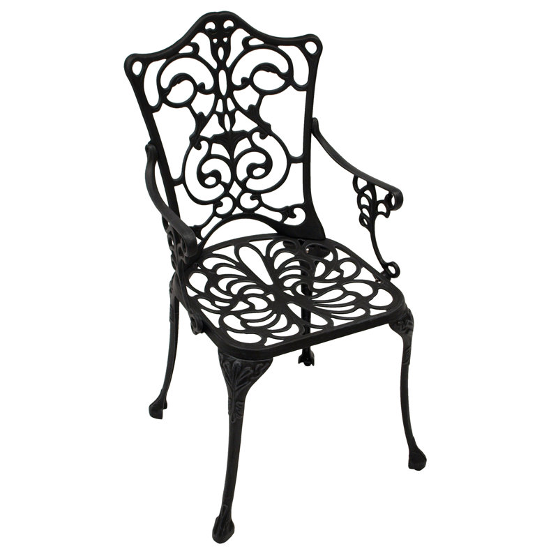Outdoor Patio Dining Armchair, Antique Grey