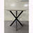 31.5" Round MDF Dining Table – Industrial Style with Black Metal Legs, Seats 2-4