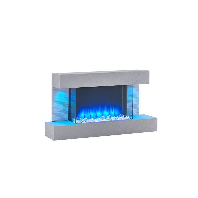 FLAMME Kingston Wall Mounted Electric Fireplace White with 3 Flame Colours and 13 Mood Lighting Options 1.8kW heater