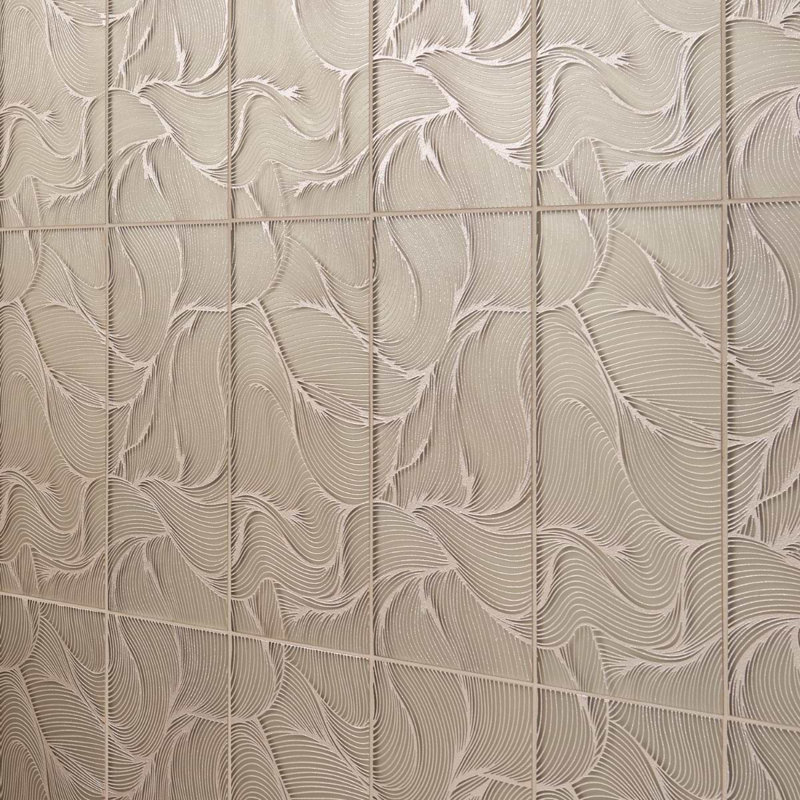 Sonya Waves 6x16 Frosted Glass Tile, Bronze