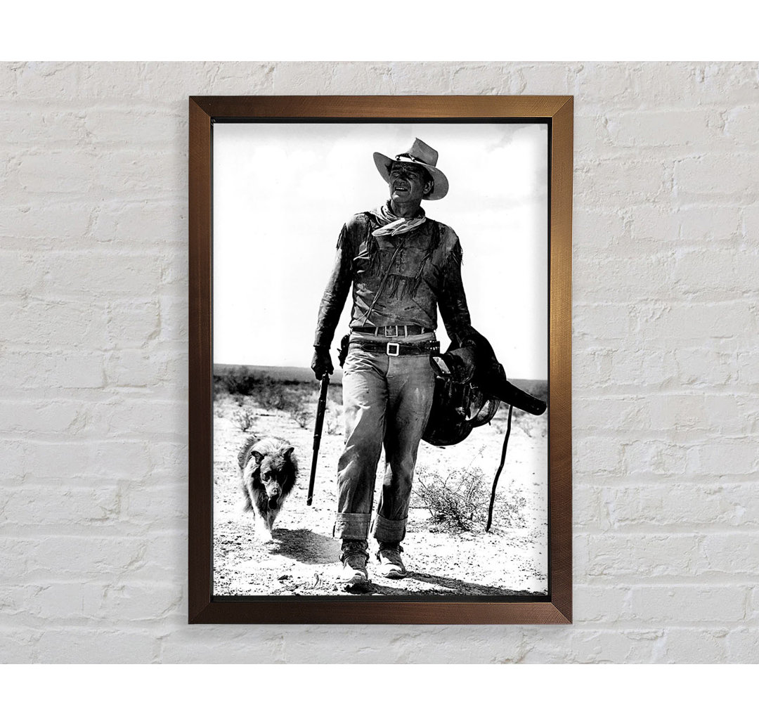 John Wayne mit Hund - Einzelner Bilderrahmen Kunstdrucke