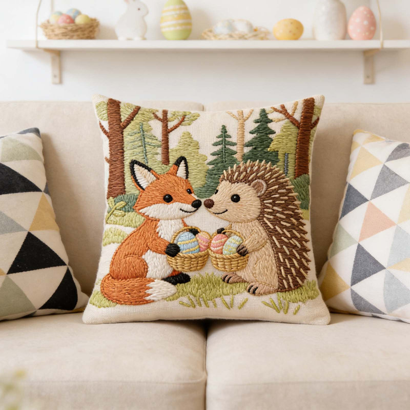 Housses de coussin exquises imprimées Housses de coussin de Pâques Housses de coussin décoratives