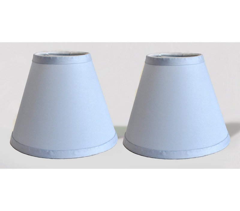 Abat-jour empire en satin 6 po, Bleu pastel
