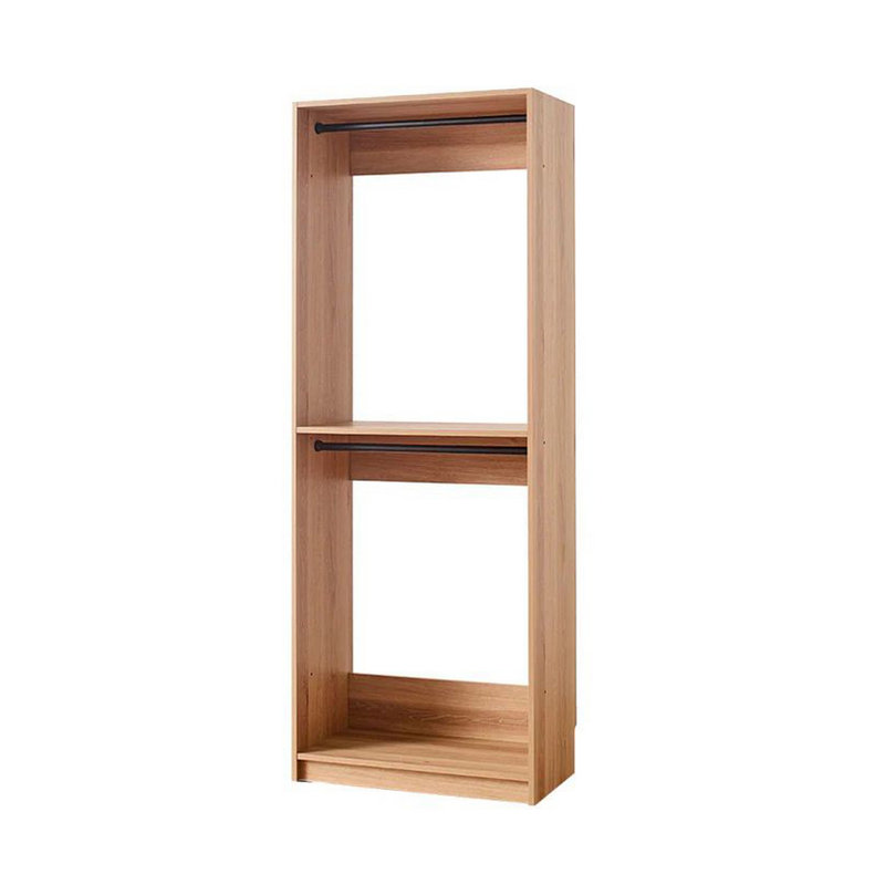 Dee Modular Closet System, 2 Compartments, 2 Hanging Rods, Brown/Black