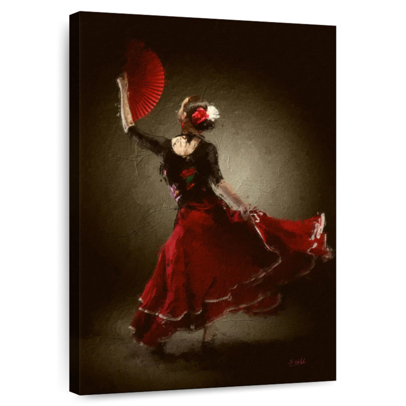 Enn The Red Fan, 45" H x 30" W