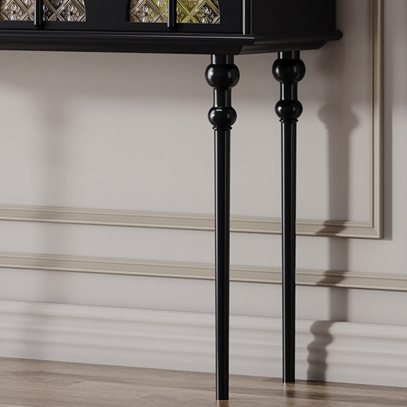 Armoire d'entrée de luxe minimaliste de style français, Noir