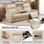 Canapé inclinable en cuir beige