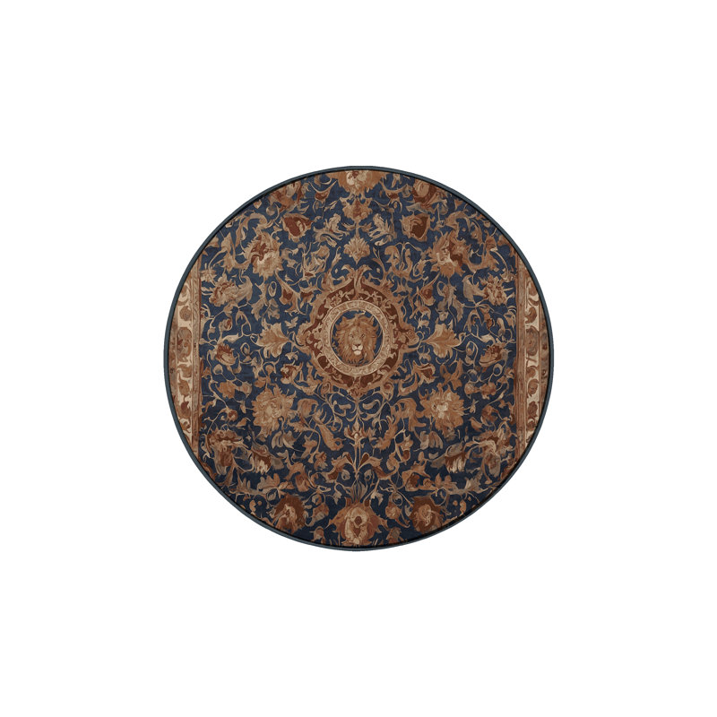 Tapis brun lavable à la machine, Rond 8 pi