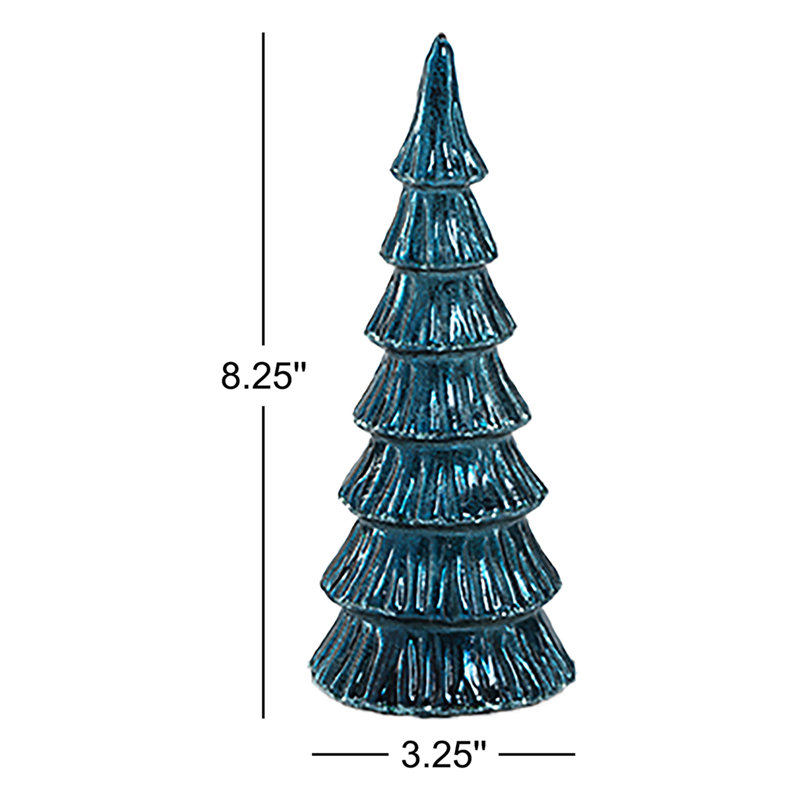Ensemble de 4 arbres de table de Noël en verre à DEL 8,25 "Lucian