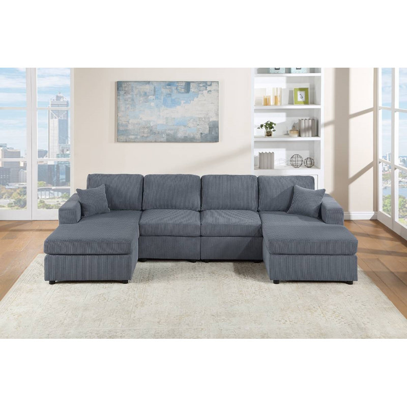 Bochovice SECTIONAL SET, Dark Gray Corduroy