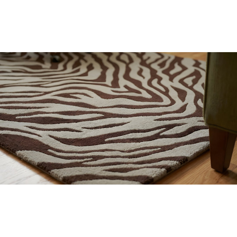 Tapis transitionnel vert en laine touffeté à la main Giselle Xena
