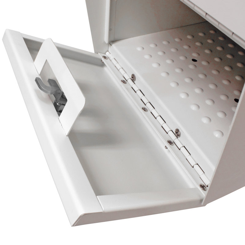 Package Master Steel Post Mounted Mailbox with Magnetic Closure, White