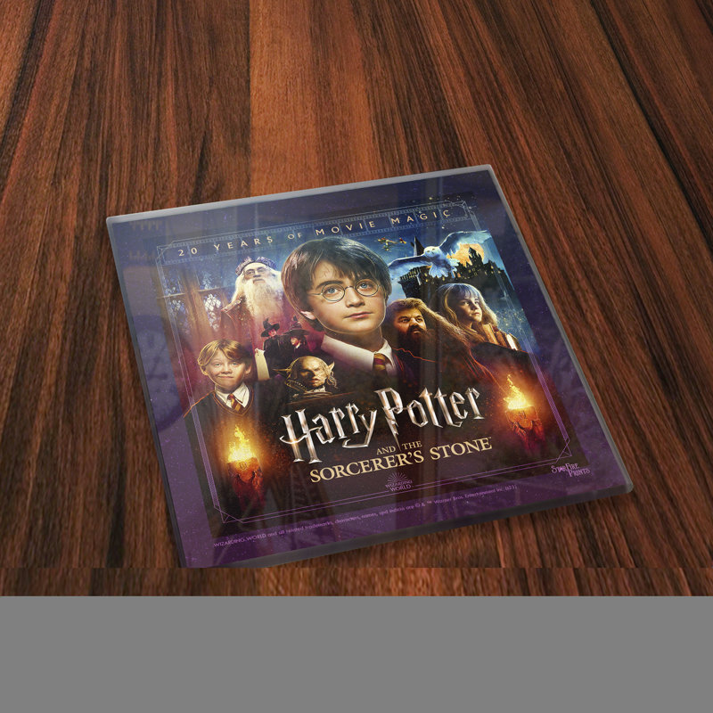 (Symboles) Ensemble de sous-verres en verre Starfire, Harry Potter 1 / 20ème anniversaire - Pierre du s