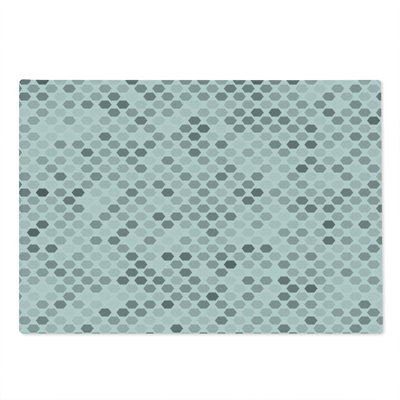 Ambesonne Geometric Cutting Board Large Size Zig Zag Hexagon White