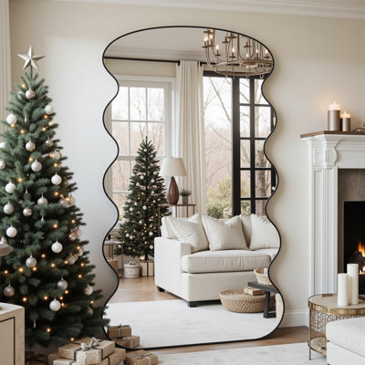 Wave Full Body Mirror:a Full-length Wave-designed Mirror That Offers Complete Body Reflection While Enhancing Your Space's Aesthetics.