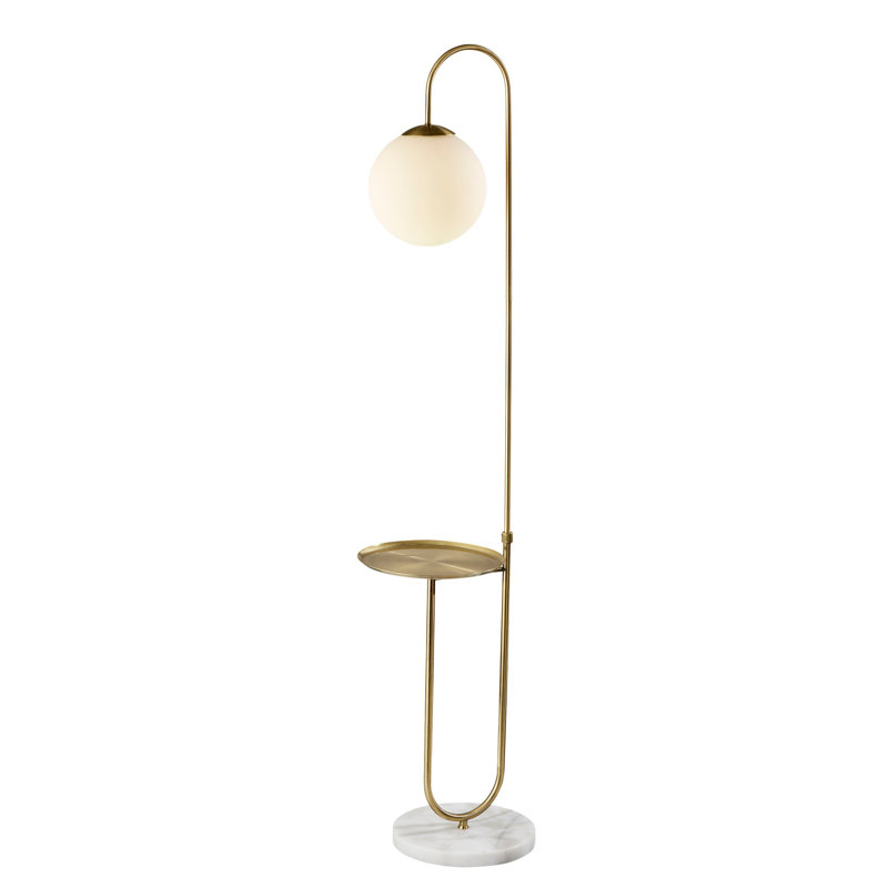 Premont 61.25'' Brass Tray Table Floor Lamp