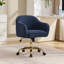 Fauteuil de bureau pivotant en velours Dinorah, réglable en hauteur-1249079192