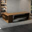 Bureau en L en bois massif avec chicane-135961593