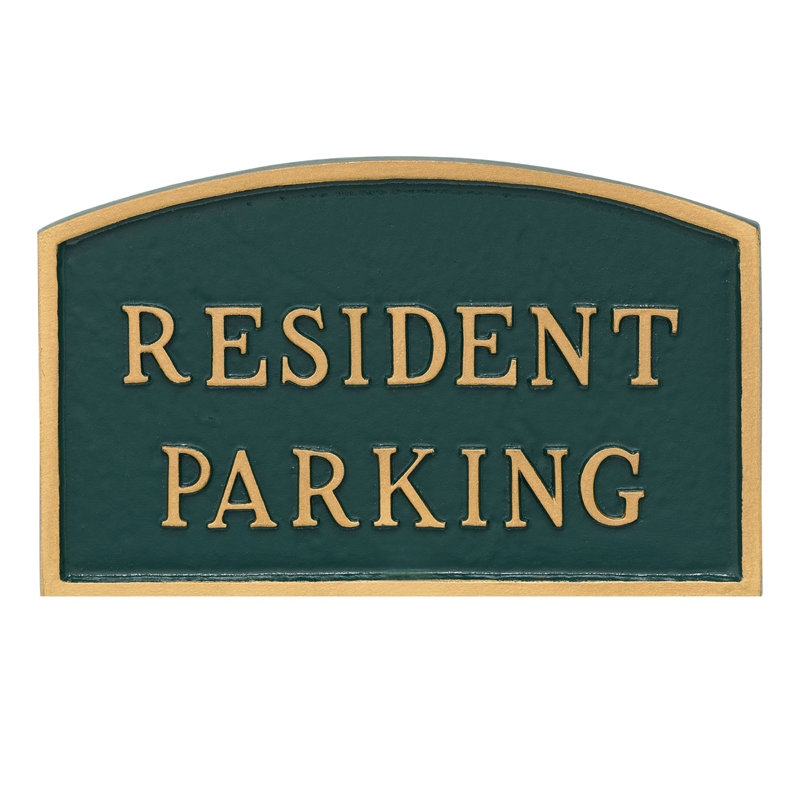 Enseigne de déclaration standard 10 po x 15 po - résident vert, Vert/doré