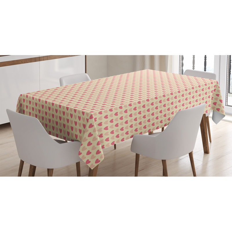 Soft Colored Hearts in Love Valentines DayTablecloth
