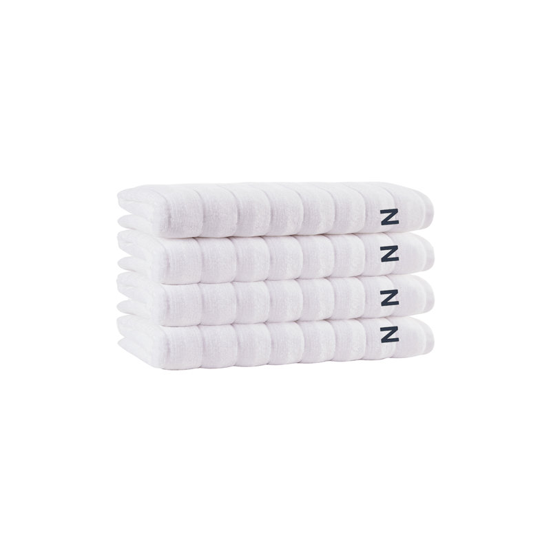 4 serviettes Dhairya, N, Blanc, Essuie-mains - paquet de 4