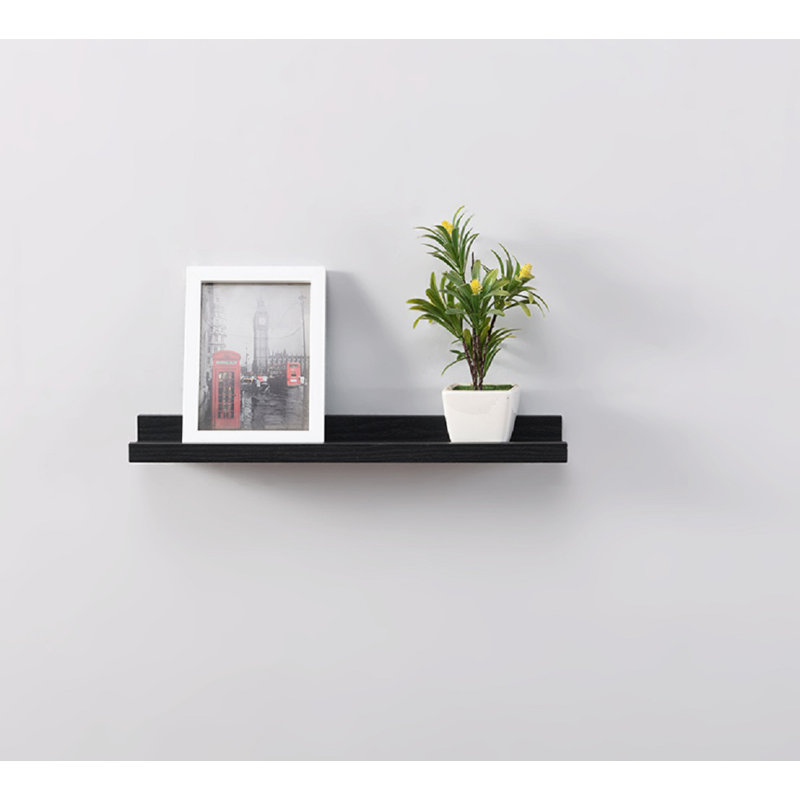 Ayrial 2 Piece Floating Shelf, Black, 4cm H x 48cm W x 10cm D