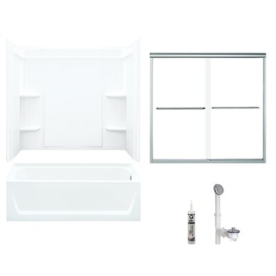 60"" W x 75"" H Frameless Rectangle Sliding Tub & Shower Kit with Towel Bar and Base Included -  Sterling by Kohler, 7132R-5405SC-B-0