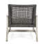 Chaise d'extérieur élégante - Base en bois avec siège gris délavé gris et noir