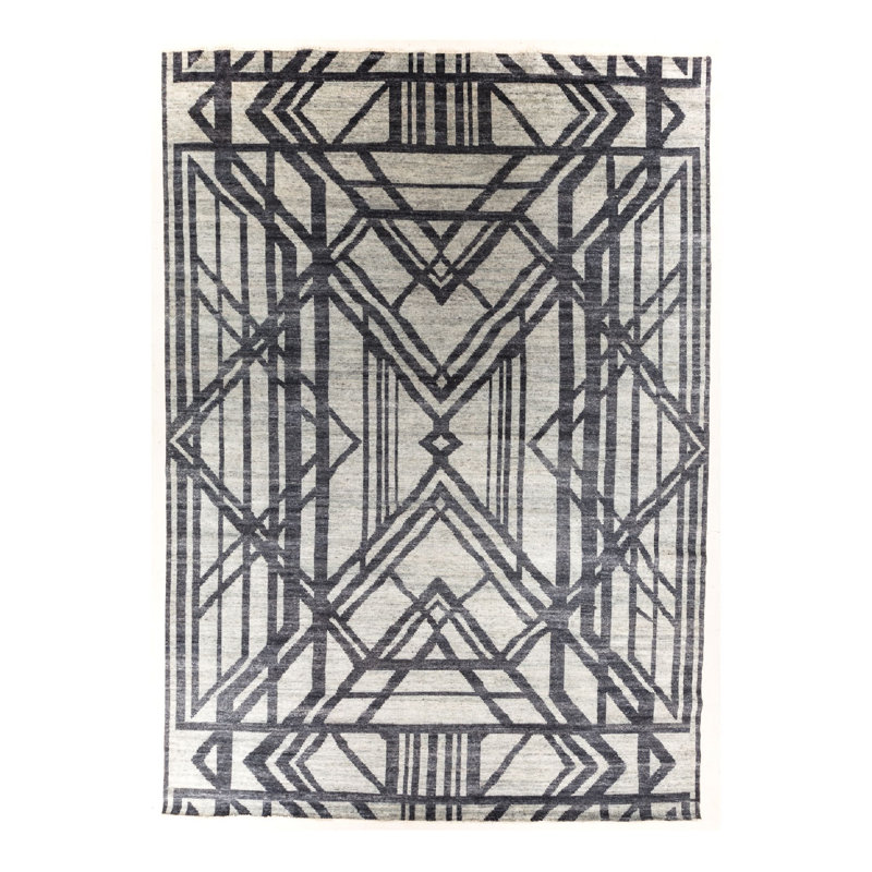 Hand Knotted Geometric Area Rug