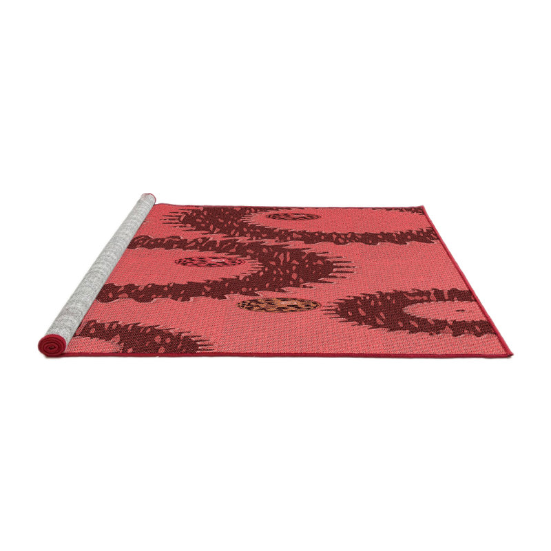 Tapis tissé à la machine en rouge, Rectangle 2 pi x 3 pi