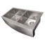 DuraSnow® ZLINE 36" Courchevel Farmhouse Apron Mount Double Bowl Fingerprint Resistant Stainless Steel Kitchen Sink with Bottom Grid