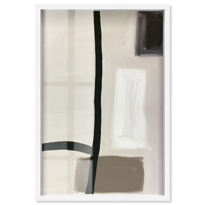 Géométrie linéaire I Impression sous cadre blanc, style bohème minimaliste, par Art Remedy, 24 x 36