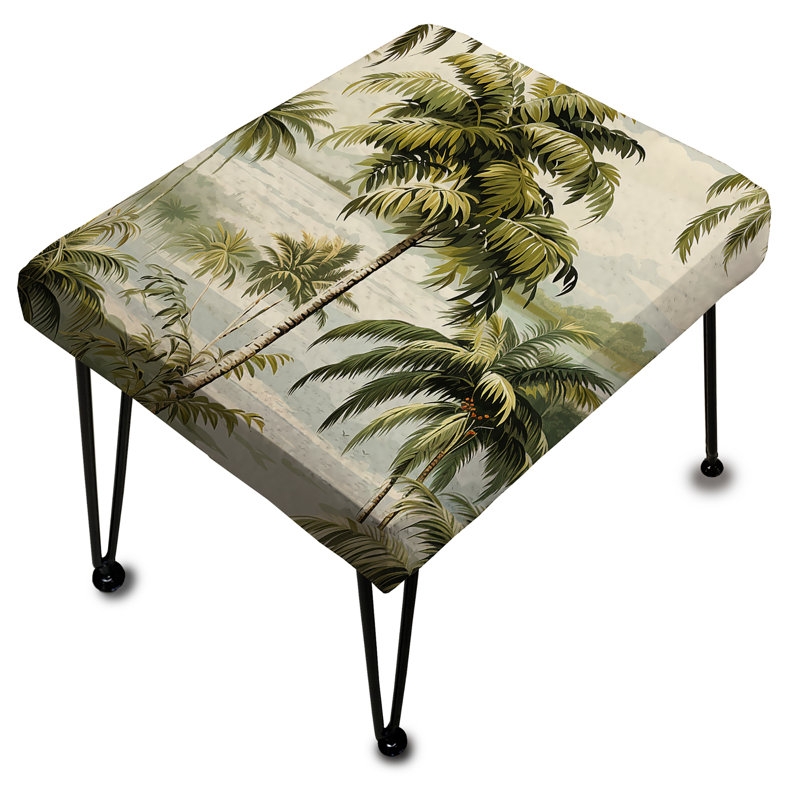 Vintage Palms Tropical Pattern - Tropical Rectangle Ottoman
