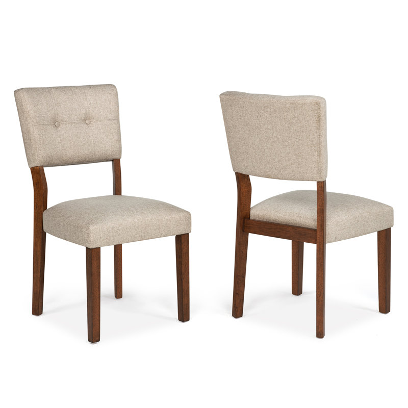 Chaises capitonnées capitonnées à boutons 2 pièces Mid-Century