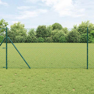 Vidaxl Chain Link Fence With Posts Steel
