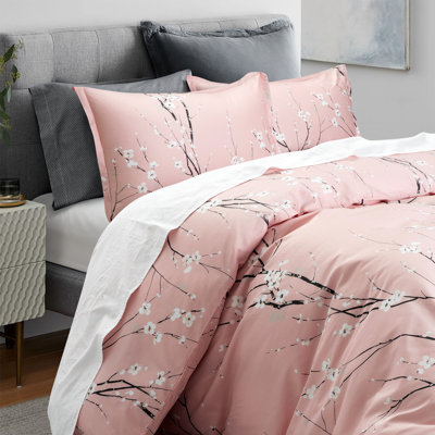 Egyptian-Quality Cotton Sateen Floral Duvet Cover